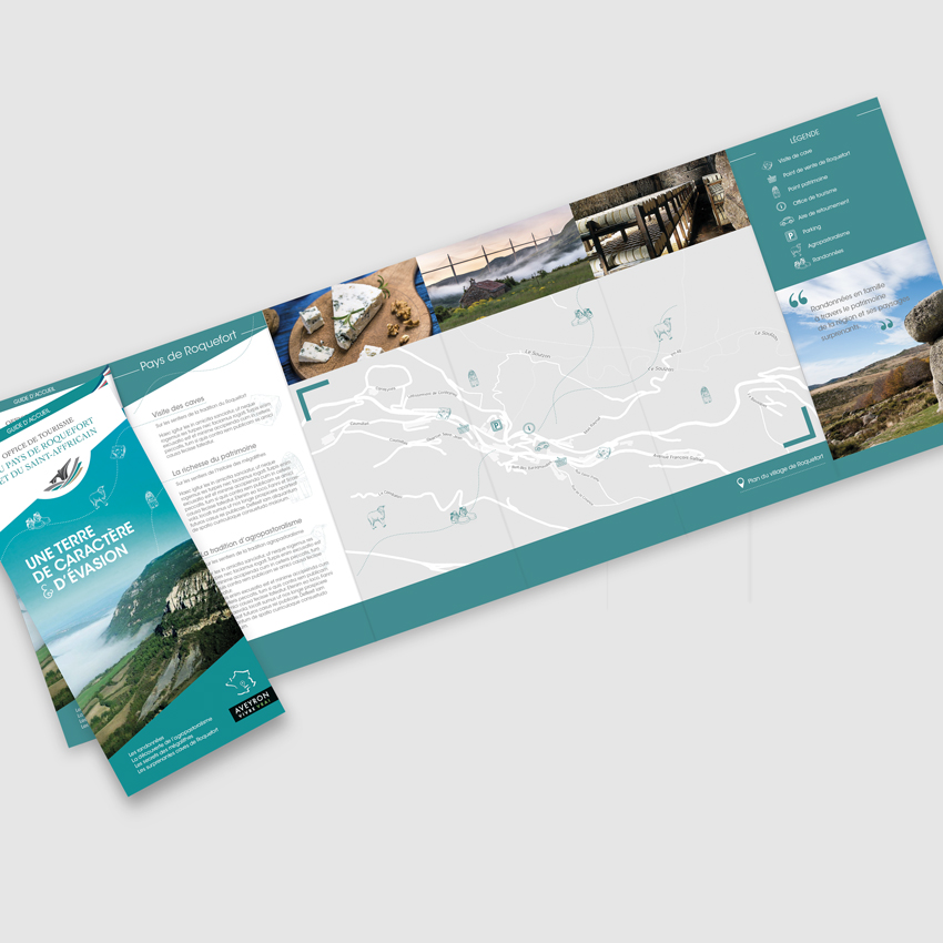 Office de Tourisme du Pays de Roquefort et du Saint-Affricain - brochure dépliant avec carte